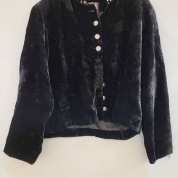 Gordon & James Designer Vintage Y2k Studded Jacket Coat Velour Fur Sz XL - Picture 2 of 5
